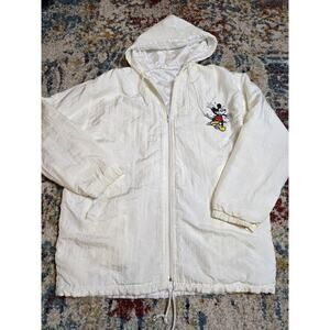 Vintage 90's Disney Mickey Mouse Minnie Windbreaker Hooded Jacket Size Large/XL